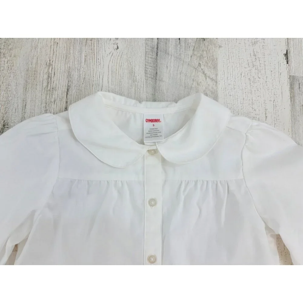 Gymboree Peter Pan Collar Long Sleeve Blouse Girls Sz 5